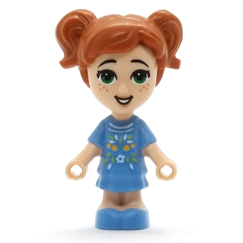 Lego Ava - Microdoll, Medium Blue Dress, Dark Orange Hair