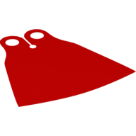 Lego Neckwear Cape, Extended with Black Back / Red