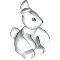 Animal, Rabbit, Standing with Eyes and Nose Print / White