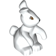 Lego Animal, Rabbit, Standing with Eyes and Nose Print / White