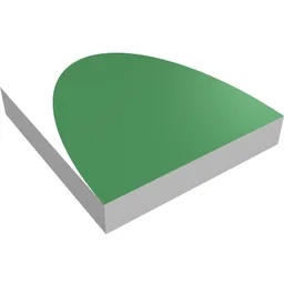 Tile 2 x 2 with Dark Green Half-Ellipse Print / White