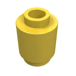 Brick Round 1 x 1 Open Stud / Yellow