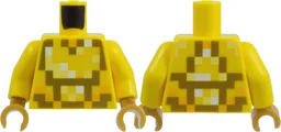 Torso Pixelated Gold, Bright Light Yellow, Bright Light Orange, and White Pattern / Yellow Arms / Pearl Gold Hands / Yellow