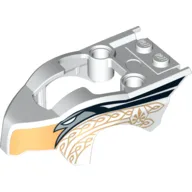 Fairing, Fly Wheel, Open Top Bird Shape with Eagle and Gold Ornament Print / White