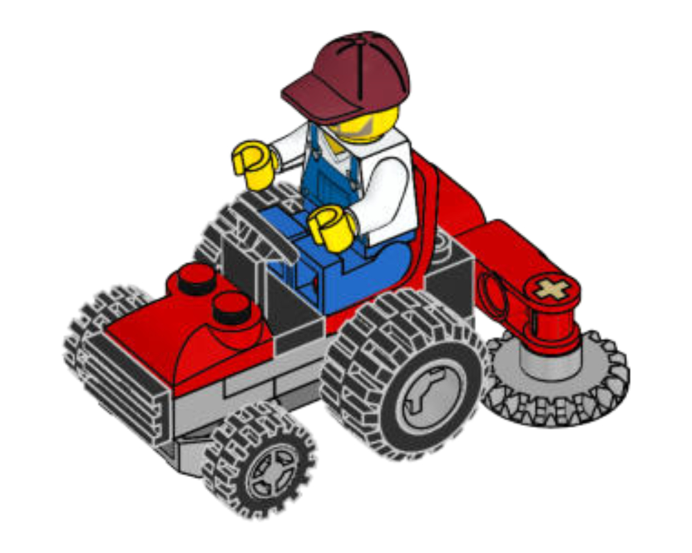 Lego Gardener with Lawn Mower