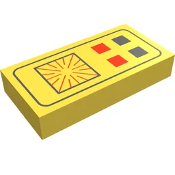 Tile 1 x 2 with Space Computer Print / Yellow