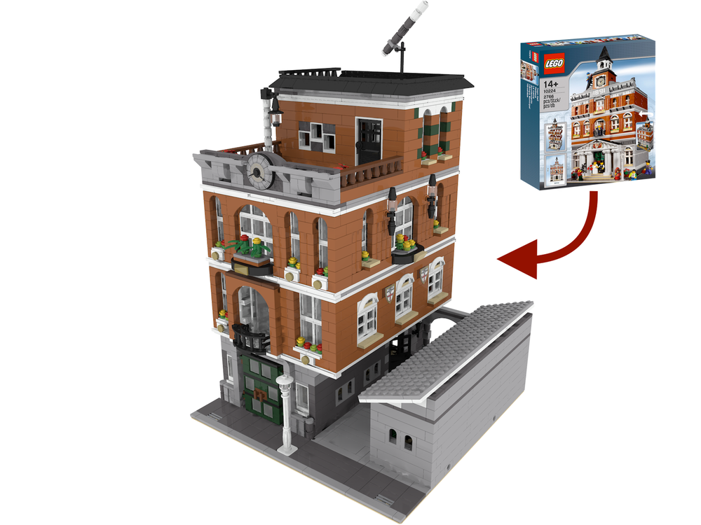 Lego CitiClub with Dark Alley. (Alternate Model for Town Hall 10224)