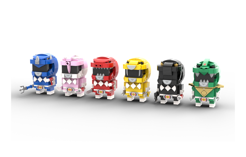 Lego Mighty Morphin Power Rangers Full Team Brickheadz (MMPR, 恐竜戦隊 ジュウレンジャー, ZyuRanger)