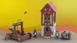 Mini Medieval House and Catapult