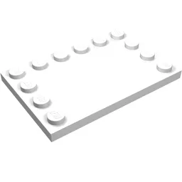 Plate Special 4 x 6, Studs on 3 Edges / White