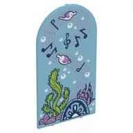 Glass for Frame 1 x 6 x 7 with Bow with Fish, Coral, Kelp, Music Notes Print / Medium Azure