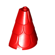 Lego Tower Roof 2 x 4 x 4 Half Cone Shaped with Roof Tiles / Red