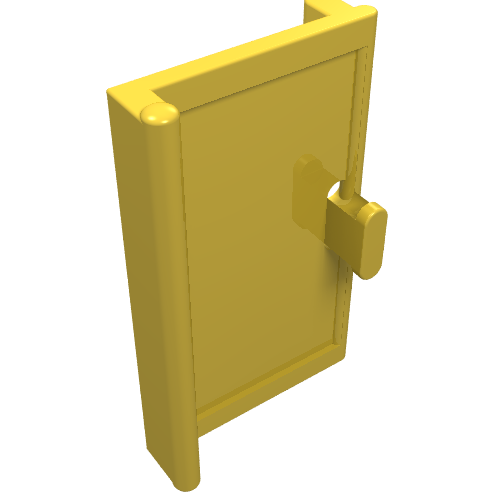 Lego Door 1 x 2 x 3 with Vertical Handle / Yellow
