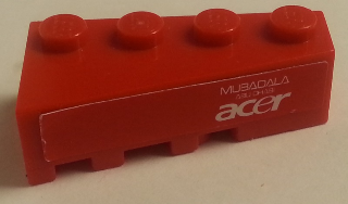 Lego Wedge 4 x 2 Right with 'MUBADALA', 'ABU DHABI' and 'acer' Pattern (Sticker) - Set 8142-2