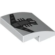 Brick Curved 2 x 2 x 2/3 with Dark Bluish Grey Clone Trooper Mask Print / White