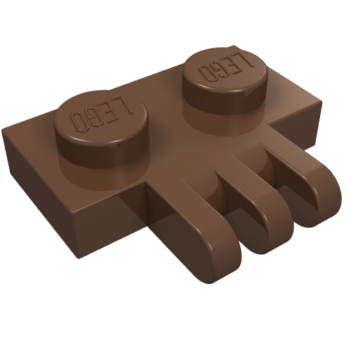 Lego Hinge Plate 1 x 2 with 3 Fingers On Side / Brown