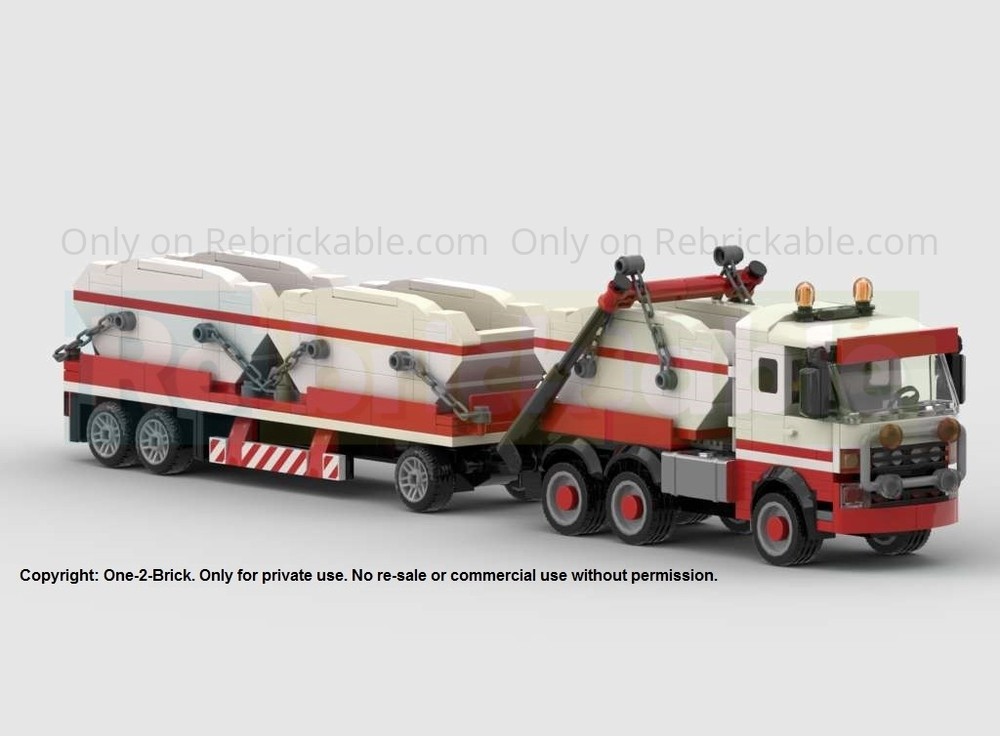 Lego Skip loader with trailer and three rubble skips
