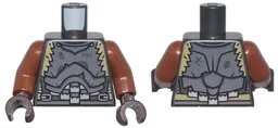 Torso Dark Silver Crude Plate Mail Armor, Silver Buckles, and Dark Tan Fur Pattern / Reddish Brown Arms / Dark Brown Hands