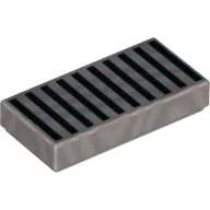Tile 1 x 2 with Black Stripes/Lines Print
