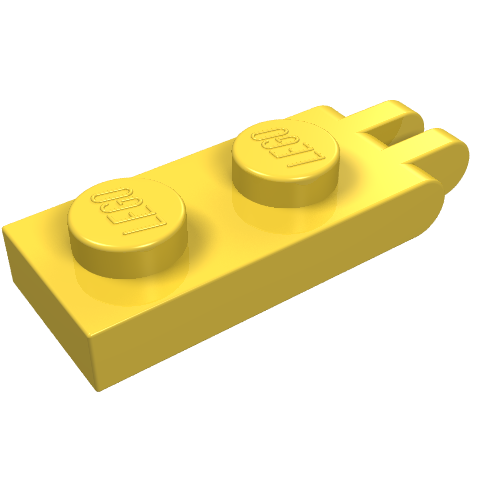 Lego Hinge Plate 1 x 2 with 2 Fingers and Solid Studs / Yellow