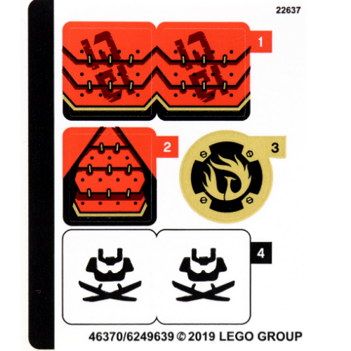 Lego Sticker Sheet for Set 70665-1 / [No Color/Any Color]