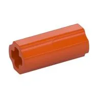 Technic Axle Connector Smooth [with x Hole + Orientation] / Reddish Orange