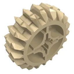 Technic Gear 20 Tooth Double Bevel with Axle Hole Type 2 [X Opening] / Tan