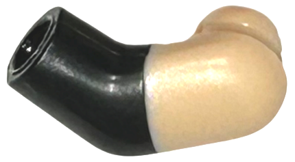 Lego Arm, Left with Molded Light Nougat Short Sleeve  Pattern / Black