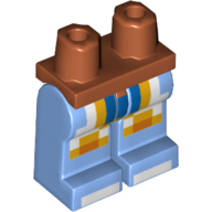 Lego Hips and Medium Blue Legs with Pixelated Yellow/White/Medium Blue/Blue