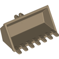 Lego Construction Vehicle Bucket 3 x 6, 7 Hinge Teeth / Dark Tan