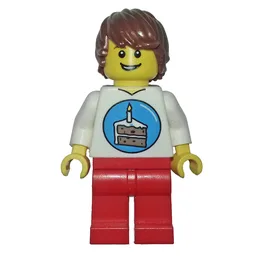 Birthday Boy - White Torso, Red Legs, Reddish Brown Hair