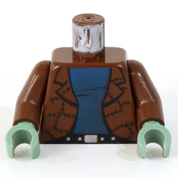 Torso, Jacket, Patchwork, with Blue T-shirt Print (Frankenstein), Brown Arms, Sand Green Hands / Brown