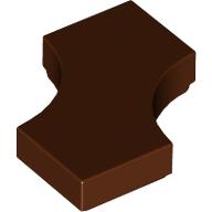 Lego Tile Special 2 x 2 with 2 Quarter Round Cutouts / Reddish Brown