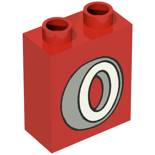 Lego Duplo Brick 1 x 2 x 2 with Tire Print / Red