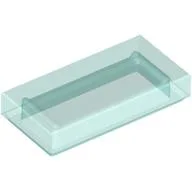 Tile 1 x 2 with Groove / Trans-Light Blue