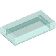 Lego Tile 1 x 2 with Groove / Trans-Light Blue