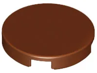 Tile Round 2 x 2 with Bottom Stud Holder / Reddish Brown