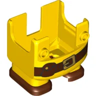 Nintendo Figure, Legs and Overalls with Two Front Studs and Work Belt and Reddish Brown Feet, with Internal Prongs for Builder Suit / Yellow