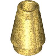 Lego Cone 1 x 1 [Top Groove] / Pearl Gold