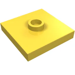 Plate Special 2 x 2 with Groove and Center Stud (Jumper) / Yellow