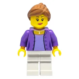 Medium Lavender Torso, White Legs, Medium Nougat Hair