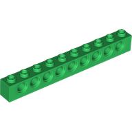 Lego Technic Brick 1 x 10 [9 Pin Holes] / Green