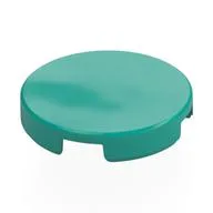 Tile Round 2 x 2 with Bottom Stud Holder / Dark Turquoise