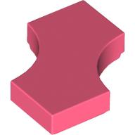 Lego Tile Special 2 x 2 with 2 Quarter Round Cutouts / Coral