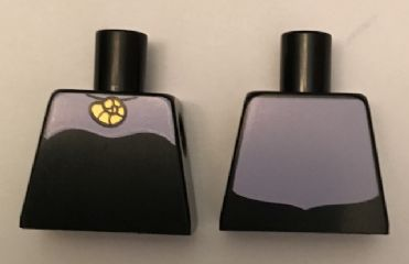 Lego Torso Female Dress Strapless with Lavender Neckline and Back and Shell Necklace Pattern