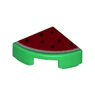 Tile Round 1 x 1 Quarter with Watermelon Print / Green