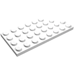 Plate Round Corner Right 4 x 8 / White