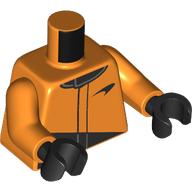 Lego Torso, Racing Suit, McLaren Logo print, Orange Arms, Black Hands / Orange
