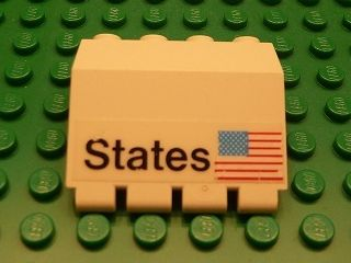 Lego Panel 2 x 4 x 3 1/3 with Hinge with 'States' and United States of America (USA) Flag Pattern (Sticker) - Set 1682