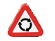 Lego Duplo, Brick 1 x 3 x 2 Triangle Road Sign with 3 Round Arrows Turning Right Pattern (Sticker) - Set 9211
